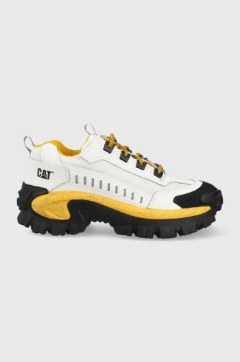 Kožené sneakers boty Caterpillar Intruder bílá barva