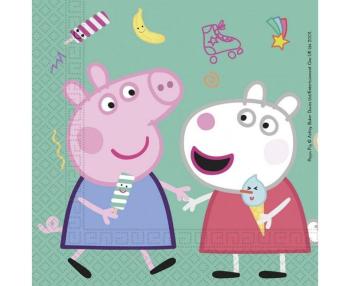 Papírové ubrousky prasátko  Pepa - Peppa Pig - 33x33 cm, 20 ks - GoDan