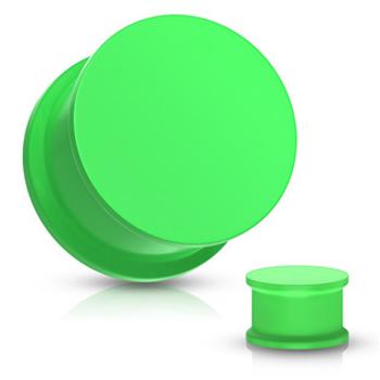 Šperky4U plug do ucha silikon, zelená barva, průměr 4 mm - PL01020G-04