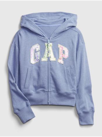 Modrá holčičí dětská mikina GAP Logo fz hoodie