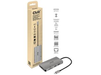 Club 3D Dokovací stanice 8v1 USB 3.2 typ C (2xHDMI, 2xUSB-A, RJ45, SD/ Micro SD USB Type-C female port), Triple Dynamic