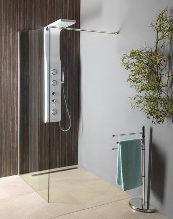 AQUALINE WALK-IN zástěna jednodílná k instalaci na zeď, 900x1900 mm, sklo čiré WI091