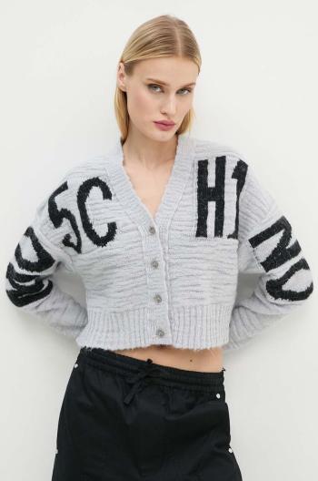 Svetr s příměsí vlny Moschino Jeans šedá barva, A0912 8705