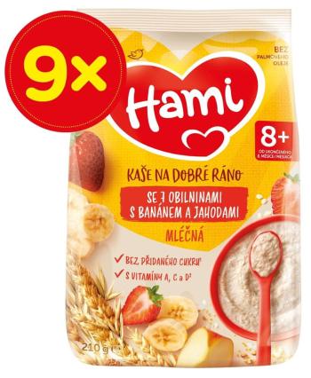 Hami mléčná kaše se 7 obilninami s banánem a jahodami 9x210g