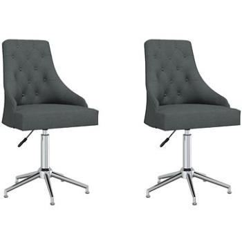 Otočné jídelní židle 2 ks tmavě šedé textil, 3093030 (3093030)