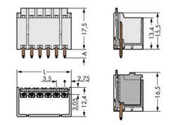 Konektor do DPS WAGO 2091-1406/200-000, 23.00 mm, pólů 6, rozteč 3.50 mm, 100 ks