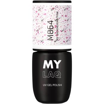 MYLAQ UV Gel Polish gelový lak na nehty odstín My Shimmering Pink 5 ml