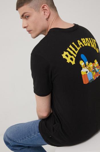 Bavlněné tričko Billabong Billabong X The Simpsons černá barva, s potiskem