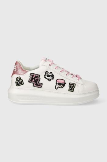 Kožené sneakers boty Karl Lagerfeld KAPRI bílá barva, KL62574