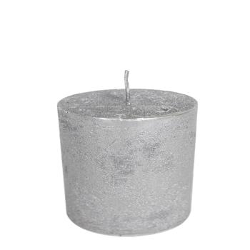 Stříbrná nevonná svíčka L válec - 10*10*10cm BRKZ1010