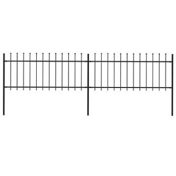 Zahradní plot s hroty ocelový 3,4×0,8 m černý 277603