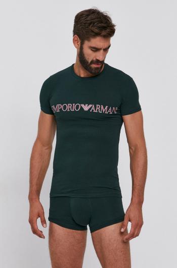 Pyžamová sada Emporio Armani Underwear zelená barva, hladká
