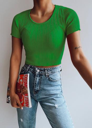 ZELENÝ ŽEBROVANÝ CROP TOP REDIS RY2071 Velikost: ONE SIZE