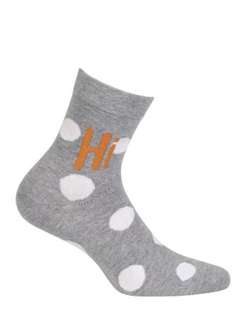 Dívčí vzorované ponožky WOLA HI PUNTÍKY šedé Velikost: 36-38