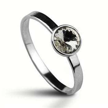 NUBIS® Stříbrný prsten s kamenem Crystals from Swarovski®, barva: CRYSTAL - velikost 54 - CS5940-C-54
