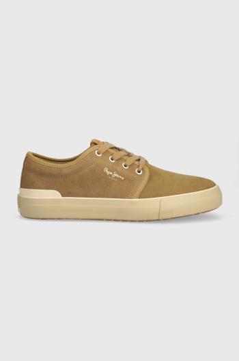 Semišové sneakers boty Pepe Jeans PMS31037 béžová barva, BEN URBAN M