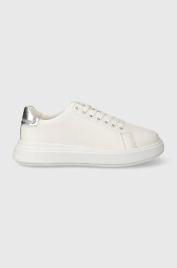 Kožené sneakers boty Calvin Klein RAISED CUPSOLE LACE UP LHT BT bílá barva, HW0HW02005