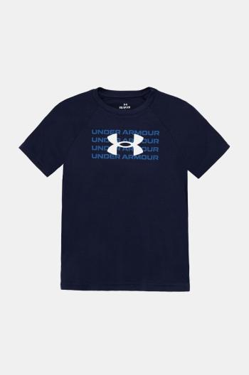 Dětské tričko Under Armour B TECH WM LOGO SS tmavomodrá barva, s potiskem, 1386819