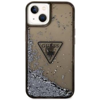 Guess PC/TPU Liquid Glitter Triangle Logo Zadní Kryt pro iPhone 14 Plus Black (GUHCP14MLFCTPK)