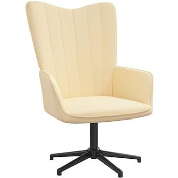 Relaxační židle krémově bílá samet, 327708 (327708)