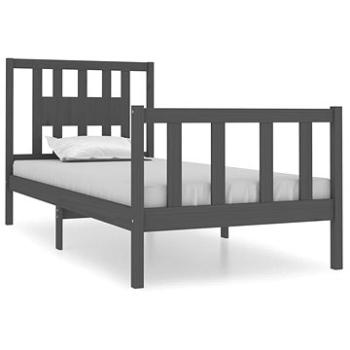 Rám postele šedý masivní dřevo 90 × 190 cm Single, 3104095 (3104095)