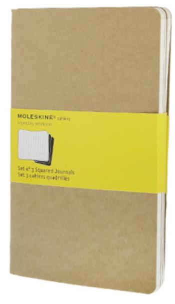 Moleskine - Notesy 3 ks - bežové,čtverečkované L