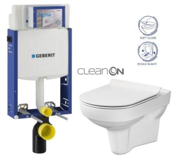 GEBERIT KOMBIFIX ECO, nádržka UP 320 bez tlačítka + WC CERSANIT CITY NEW CLEANON + WC SEDÁTKO SLIM 110.302.00.5 CI2