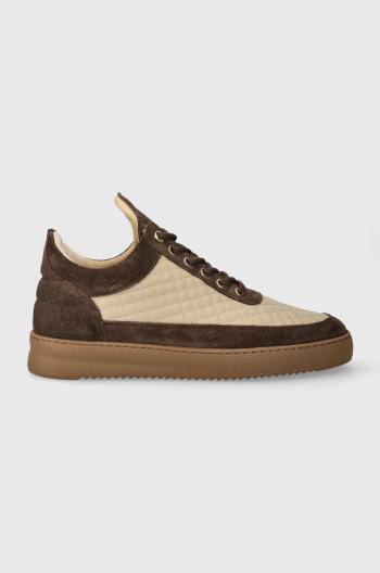 Kožené sneakers boty Filling Pieces Low Top Quilted hnědá barva, 10100151933