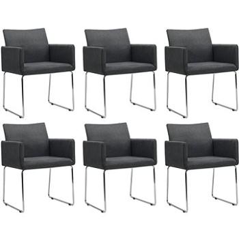 Jídelní židle 6 ks tmavě šedé textil (275581)