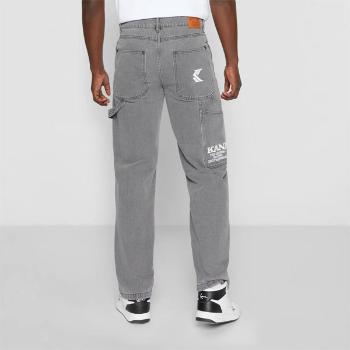 Nohavice Karl Kani Retro Tapered Workwear Denim light grey - M