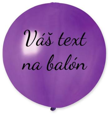 Balón s textem - Fialový 80 cm