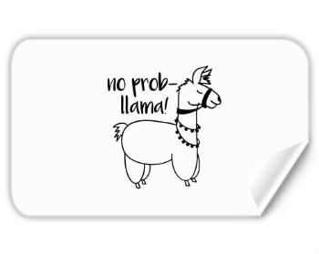 Samolepky obdelník - 5 kusů No prob llama