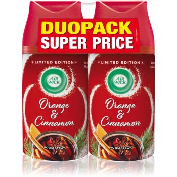 Air Wick Magic Winter Orange & Cinnamon osvěžovač vzduchu náhradní náplň DUO BALENÍ 2x250 ml