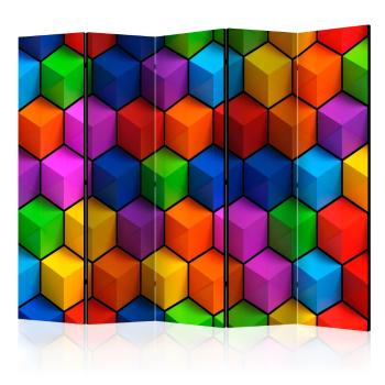 Paraván Colorful Geometric Boxes Dekorhome 225x172 cm (5-dílný)