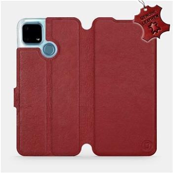 Kožené flip pouzdro na mobil Realme 7i - Tmavě červené -  Dark Red Leather (5903516588169)