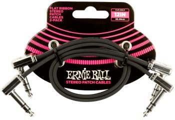 Ernie Ball Flat Ribbon Stereo Patch Cable 12" Black 2 Pack