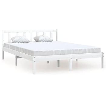 Rám postele bílý masivní borovice 120 × 190 cm malé dvojlůžko, 810053 (810053)