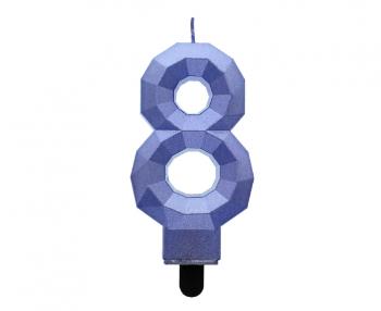 Godan Metalická svíčka Diamond - modrá 8