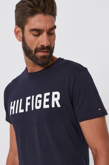 Bavlněné tričko Tommy Hilfiger tmavomodrá barva, s potiskem