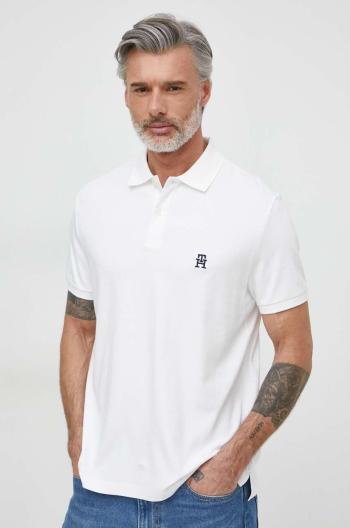 Bavlněné polo tričko Tommy Hilfiger bílá barva, MW0MW34783