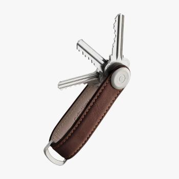 Kožená klíčenka Orbitkey 2.0 Leather – Tmavě hnědá