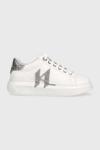Kožené sneakers boty Karl Lagerfeld KL62516D KAPRI bílá barva