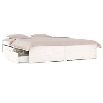 Rám postele se zásuvkami bílý 200 × 200 cm, 3103534 (3103534)
