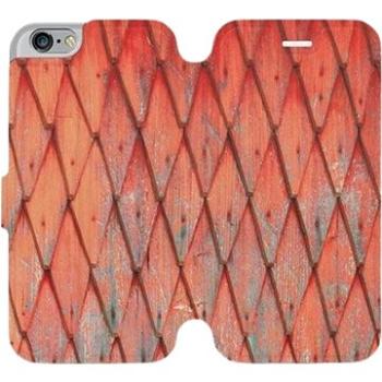Flipové pouzdro na mobil Apple iPhone 6 / iPhone 6s - MK01S Oranžový vzor dřeva (5903226774197)