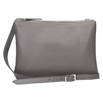 Trendy dámská kožená crossbody kabelka Facebag Beatrice - šedá