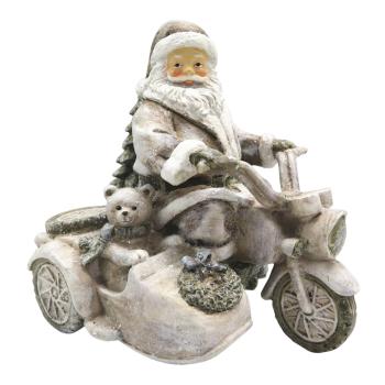 Dekorace Santa na motorce - 13*10*13 cm 6PR2775