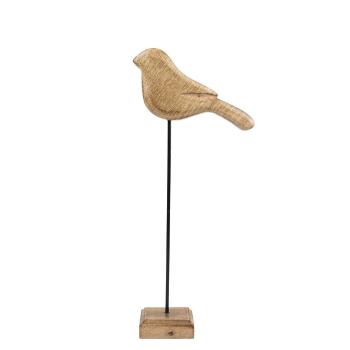 Dekorace dřevěný ptáček na podstavci  - 12,5*7,5*33cm CISHV32