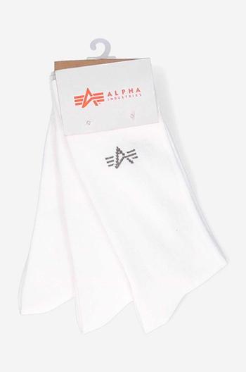 Ponožky Alpha Industries Basic Socks 3-pack bílá barva, 118929.09-white