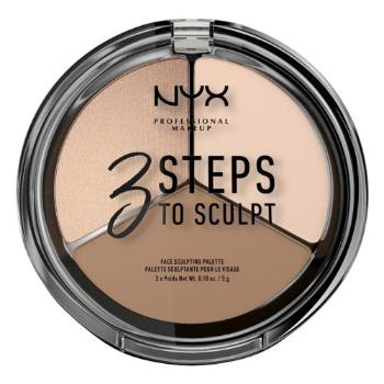 NYX Professional Makeup 3 Steps To Sculpt 15 g konturovací paletka pro ženy 01 Fair