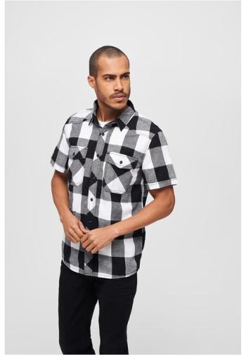 Brandit Checkshirt Halfsleeve white/black - XL